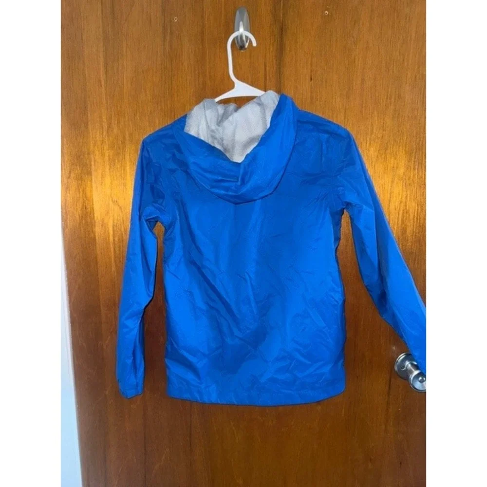 The North Face Boys Blue Zipline Rain Jacket Hooded Windbreaker Size M 10/12